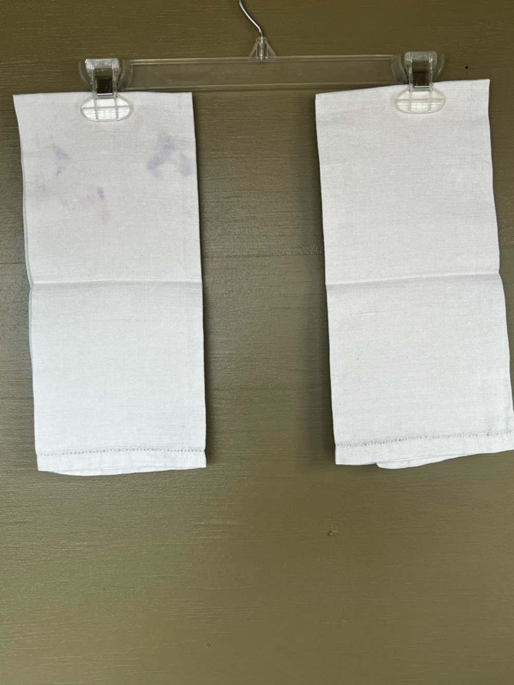 Japanese Vintage His & Hers Embroidered Linen Hand Towels - Picture 5 of 6